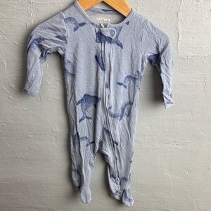Carter's Blue and Gray Whale Print Footie